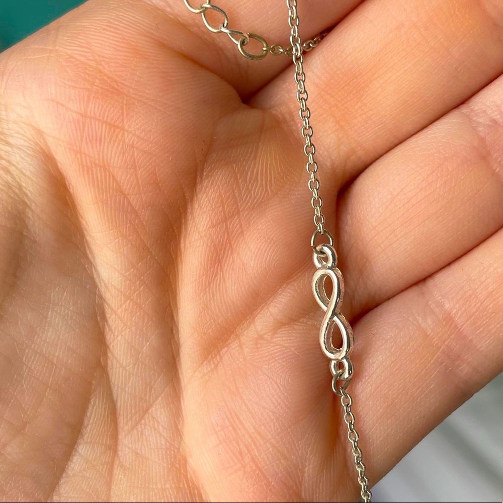 Silver Infinity Necklace 19” Chain